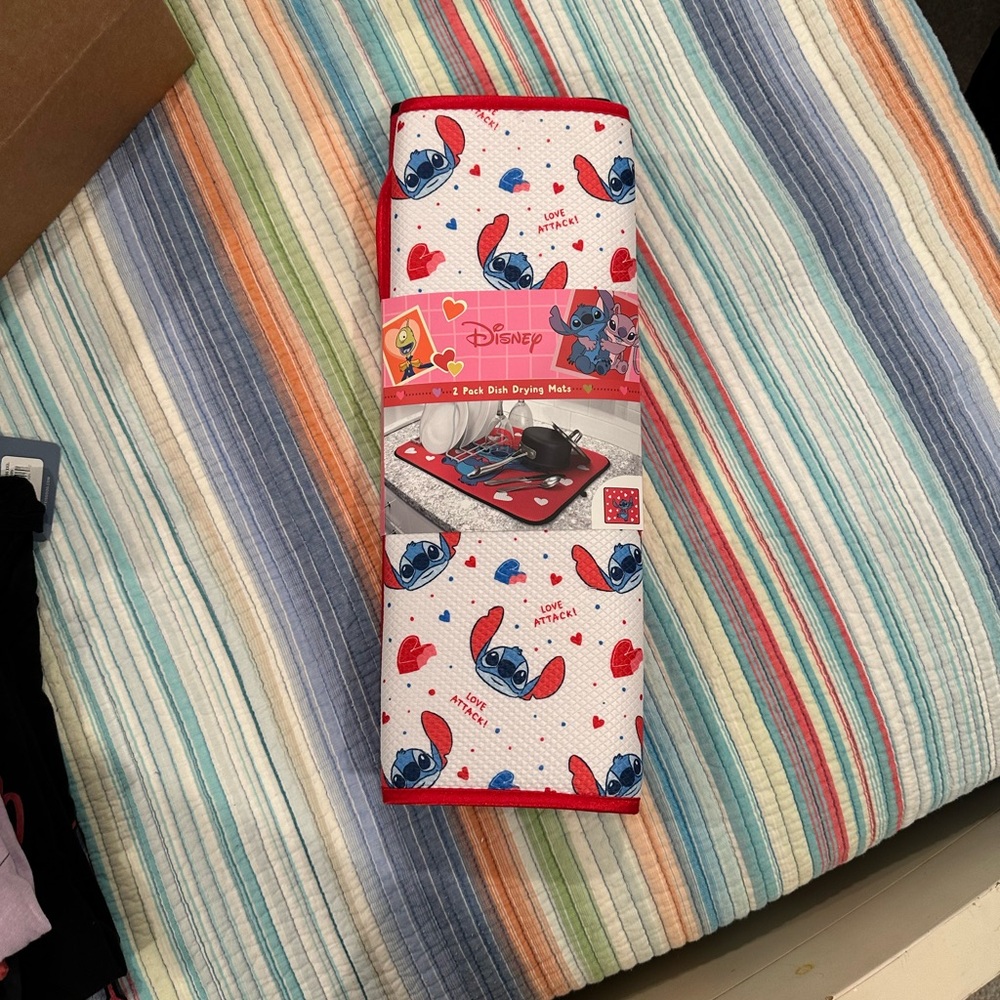 Disney Stitch Red and Blue Drying Mats 2 pack